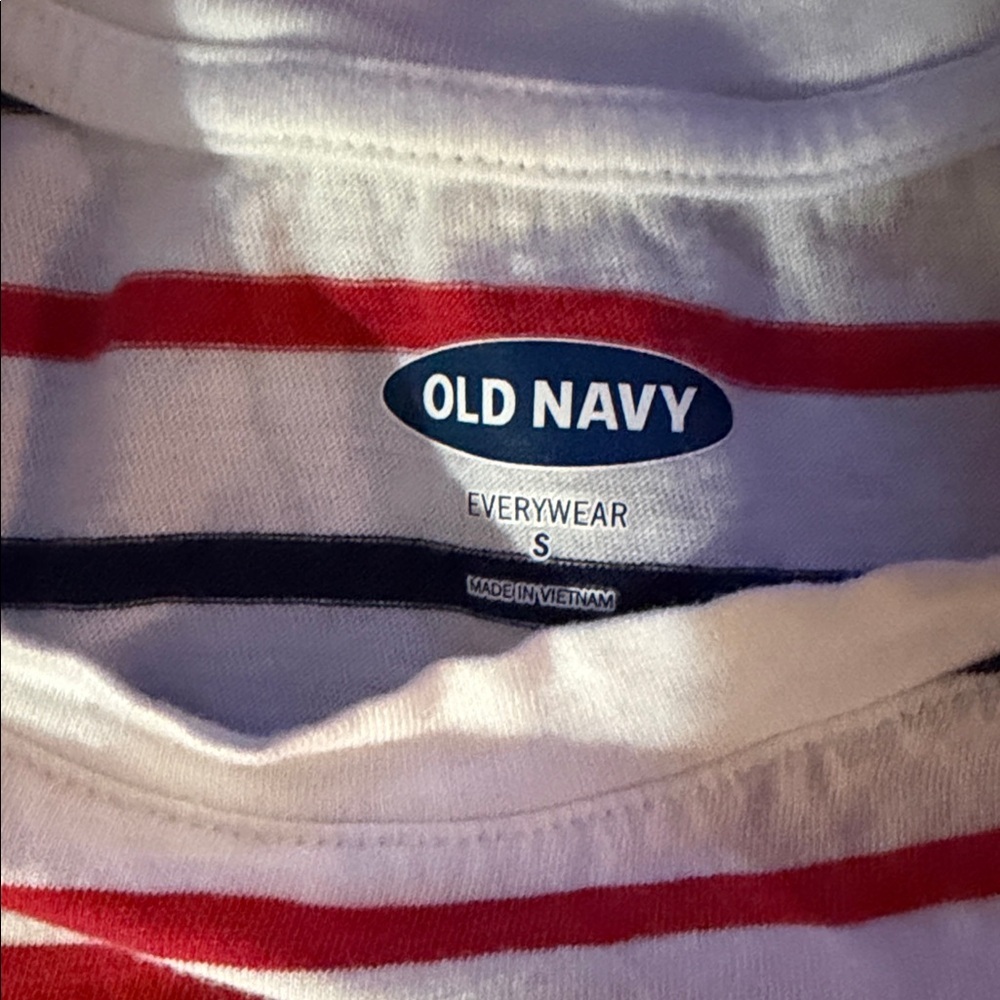 Striped Women’s Shirt - Red, Blue, and White - Picture 2 of 3